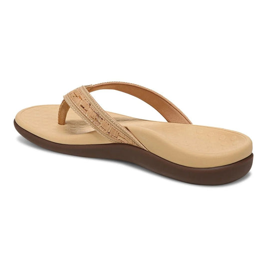 Vionic Women's Tide II Toe Post Sandals Gold Cork