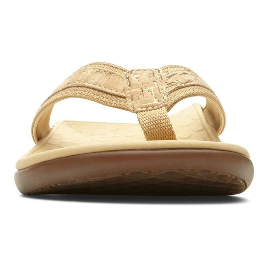 Vionic Women's Tide II Toe Post Sandals Gold Cork