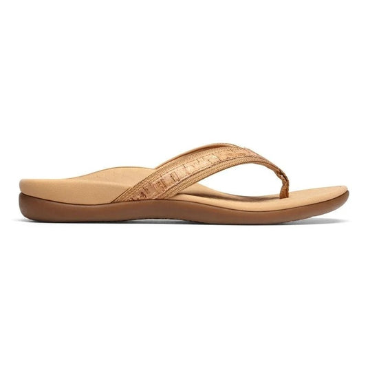 Vionic Women's Tide II Toe Post Sandals Gold Cork