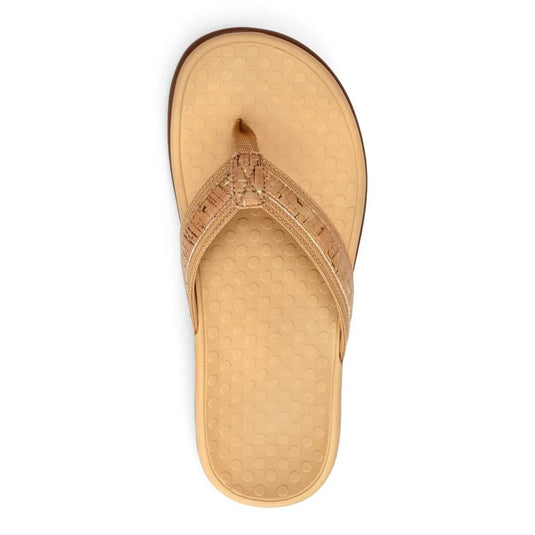 Vionic Women's Tide II Toe Post Sandals Gold Cork