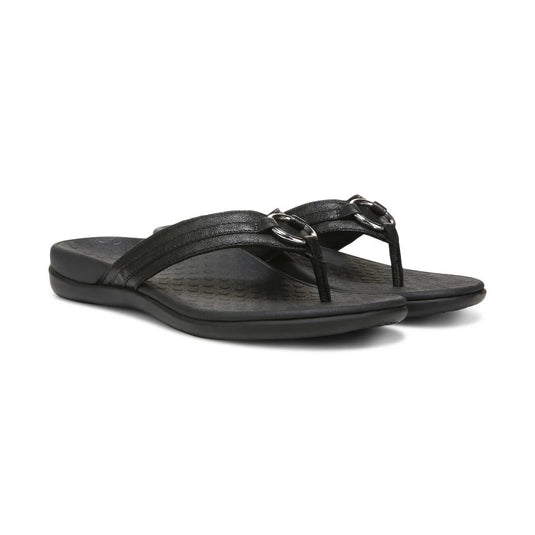 Vionic Women's Aloe Smooth Toe Post Sandal Black