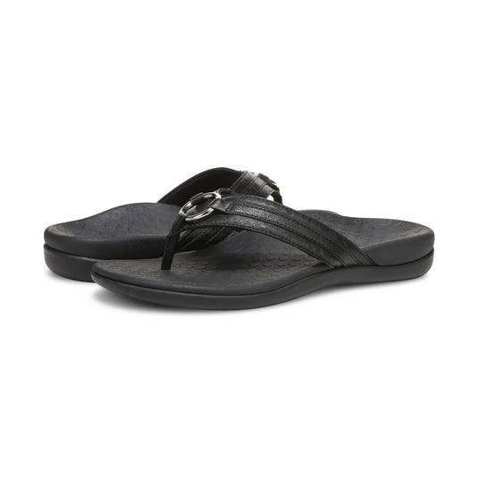 Vionic Women's Aloe Smooth Toe Post Sandal Black