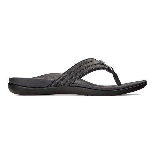 Vionic Women's Aloe Smooth Toe Post Sandal Black