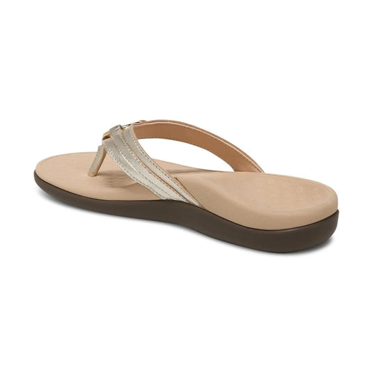 Vionic Women's Aloe Smooth Toe Post Sandal Champagne