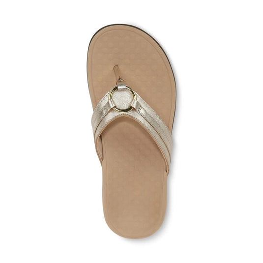 Vionic Women's Aloe Smooth Toe Post Sandal Champagne