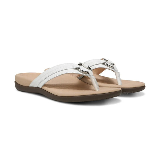 Vionic Women's Aloe Smooth Toe Post Sandal White