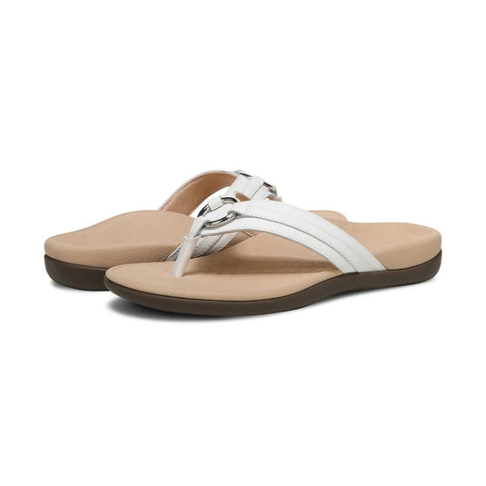 Vionic Women's Aloe Smooth Toe Post Sandal White