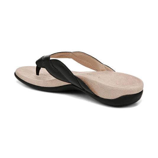 Vionic Women's Bella Braid Toe Post Sandal Black