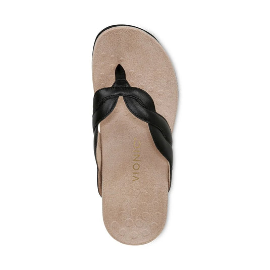 Vionic Women's Bella Braid Toe Post Sandal Black