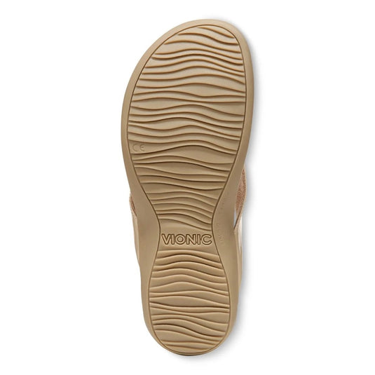 Vionic Women's Bella Toe Post Sandal Semolina