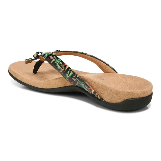 Vionic Women's Bella Toe Post Sandals Black Tropical