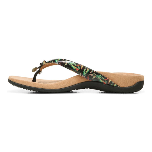 Vionic Women's Bella Toe Post Sandals Black Tropical