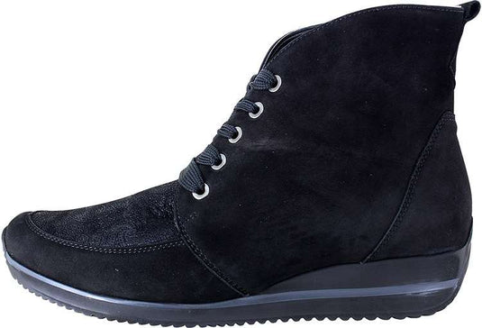 Waldlaufer Women's Mercy Himona Boot Black Nubuck Stretch