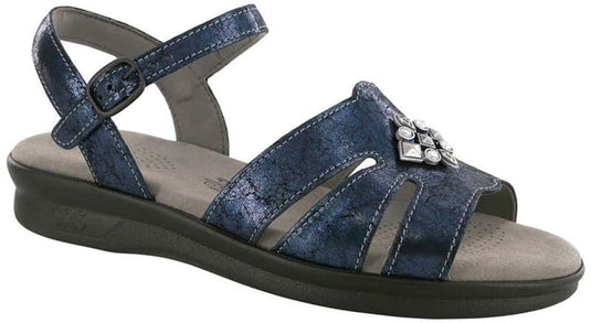 SAS Women's Helena Strappy Dress Sandals Crackle Navy