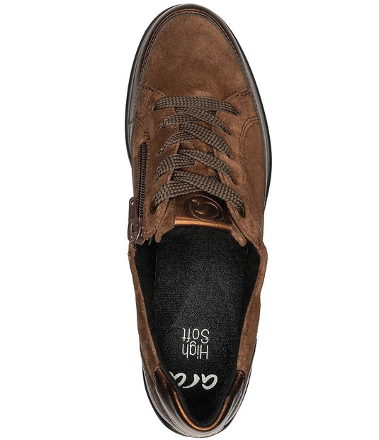 Ara Women's Zamia Wedge Sneaker Brown Suede