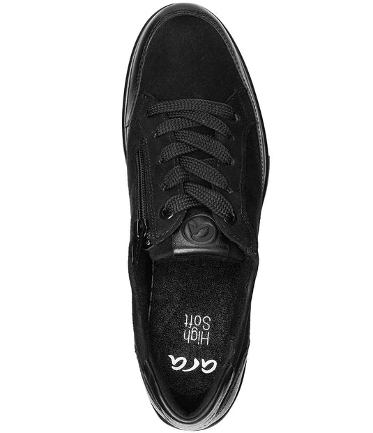 Ara Women's Zamia Wedge Sneaker Black Suede