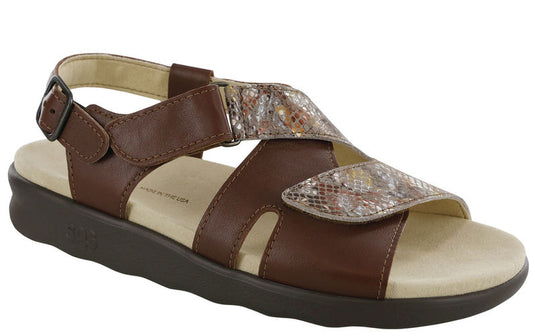 SAS Women's Huggy Comfort Sandals Henna/Multi Snake