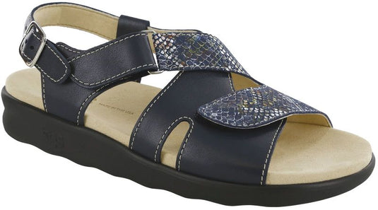 SAS Women's Huggy Comfort Sandals Navy/Multi Snake