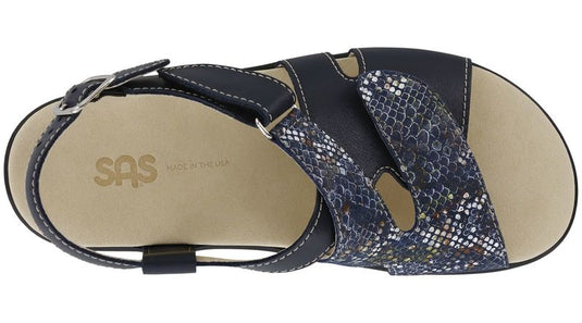 SAS Women's Huggy Comfort Sandals Navy/Multi Snake