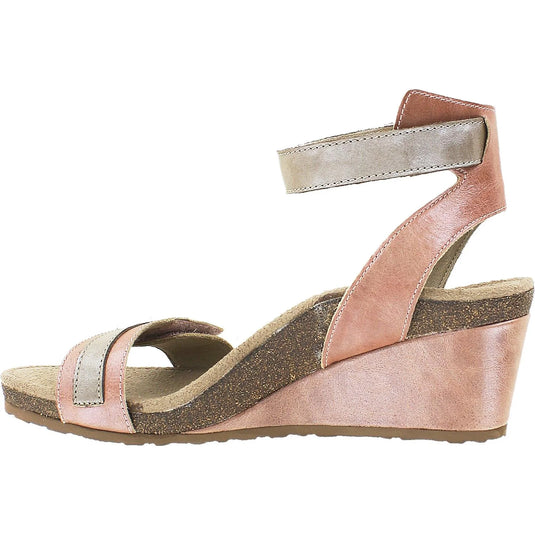 Aetrex Womens Gia Ankle Strap Wedge Sandal Rose