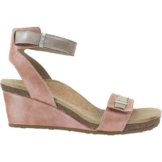 Aetrex Womens Gia Ankle Strap Wedge Sandal Rose