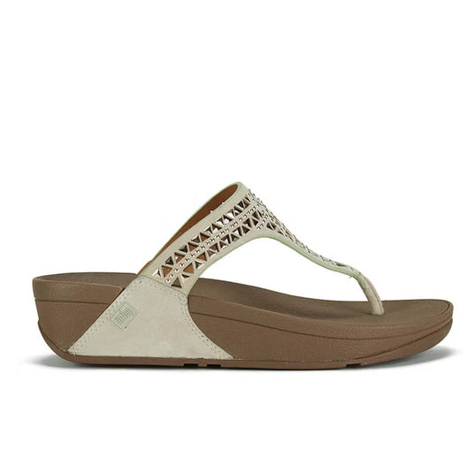 FitFlop Women's Carmel Toe Post Suede Sandals Rose Gold