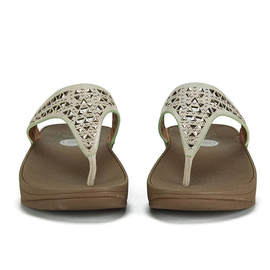 FitFlop Women's Carmel Toe Post Suede Sandals Rose Gold