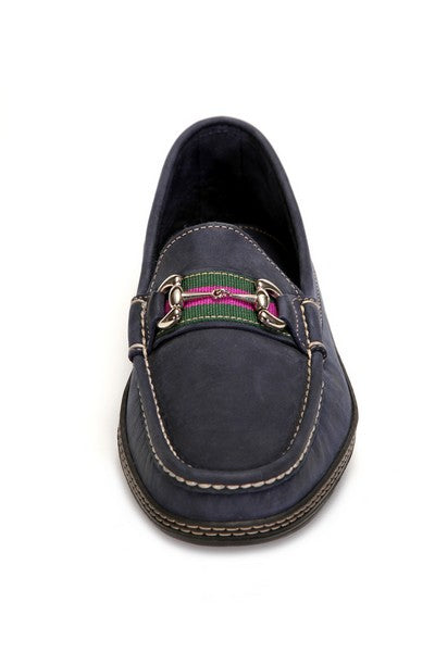 Handsewn Company Men's Bit Stripe Driver Nubuck Navy