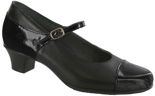 SAS Women's Isabel Mary Jane Pump Black/Black Pat