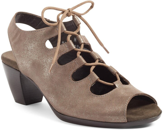 Munro Women's Jillie Open Toe Slingback Pewter nubuck