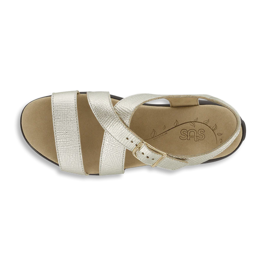 SAS Women's Laguna Strap Sandal Gold Linen