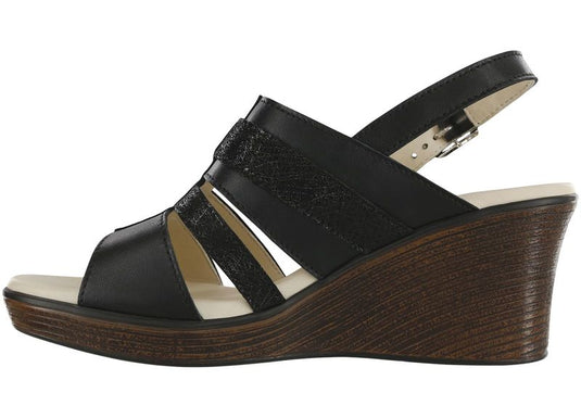 SAS Women's Layla Wedge Sandals Black/Web