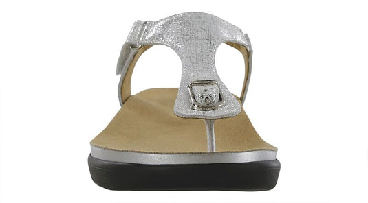 SAS Women's Marina T-Strap Sandal Shiny Silver