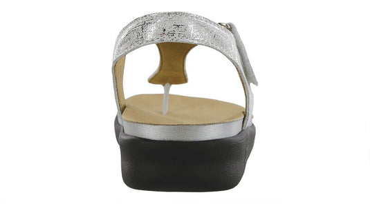 SAS Women's Marina T-Strap Sandal Shiny Silver