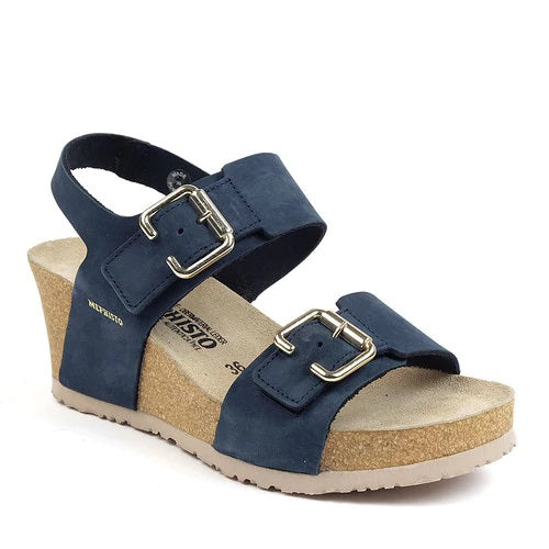 Mephisto Women's Lissandra Wedge Sandals Navy