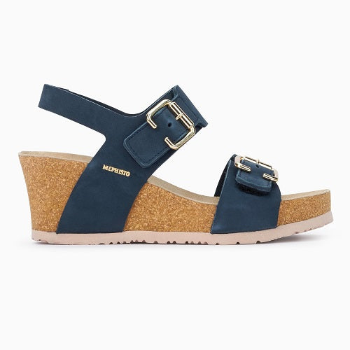 Mephisto Women's Lissandra Wedge Sandals Navy