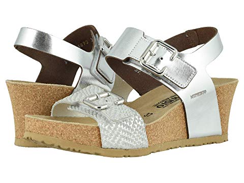 Mephisto Women's Lissandra Wedge Sandals Silver