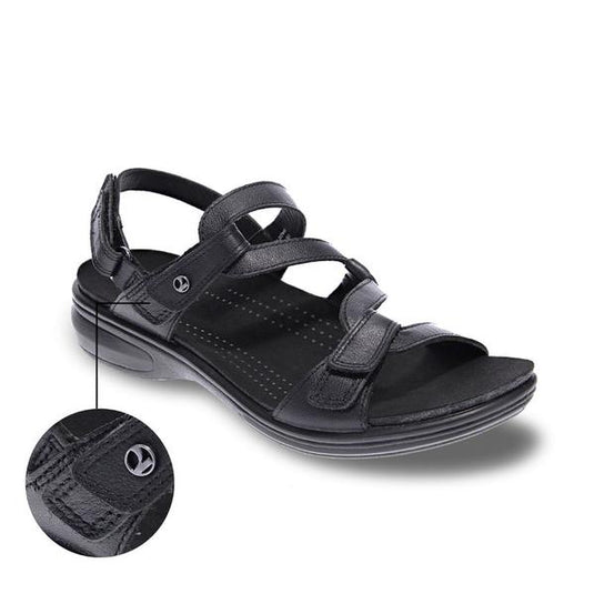 Revere Women's Miami Back Strap Sandals Black