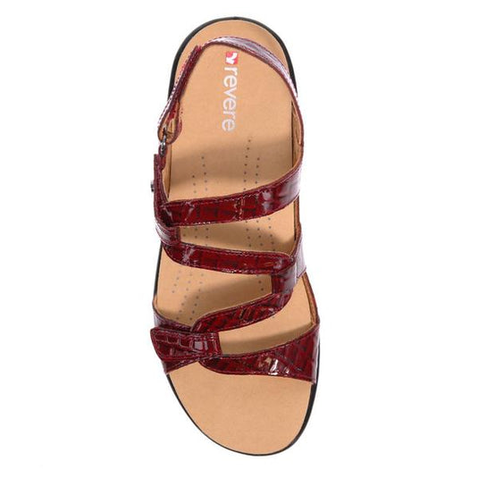 Revere Women's Miami Back Strap Sandals Red Croc