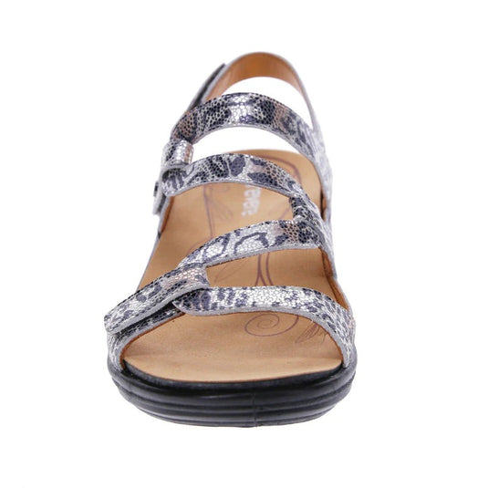 Revere Women's Miami Back Strap Sandals Silver Safari