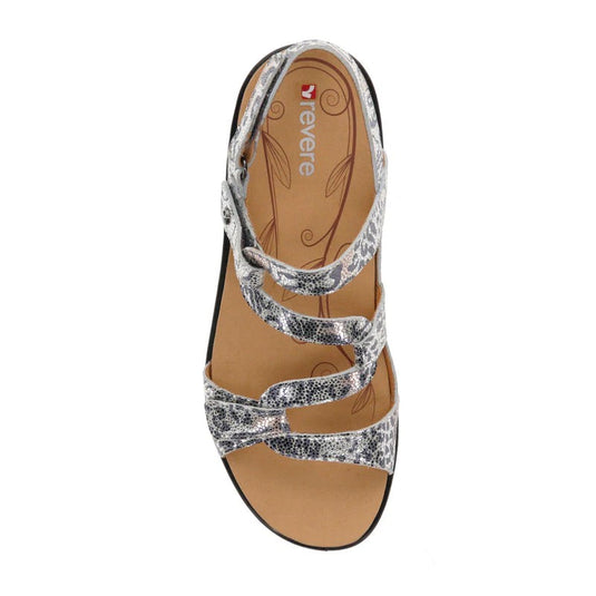 Revere Women's Miami Back Strap Sandals Silver Safari