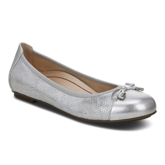 Vionic Women's Minna Ballet Flat Silver