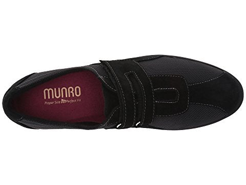 Munro Women's Joliet Black Fabric/Black Suede