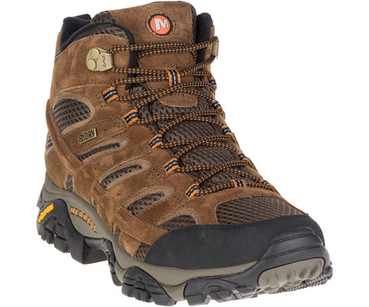 Merrell Men's Moab 2 Mid Water-Proof Boots Earth - Also in Wide Width