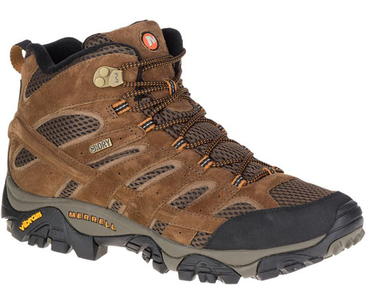 Merrell Men's Moab 2 Mid Water-Proof Boots Earth - Also in Wide Width