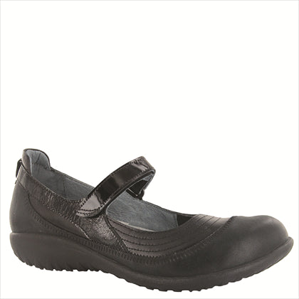 Naot Women's Kirei Mary Jane Black Madras/Shiny Black/Black Patent