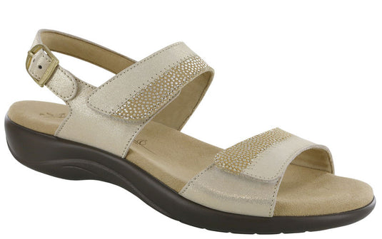 SAS Women's Nudu Two Tone Leather Sandals Golden