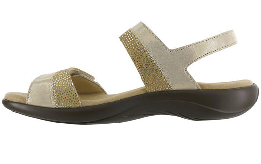 SAS Women's Nudu Two Tone Leather Sandals Golden