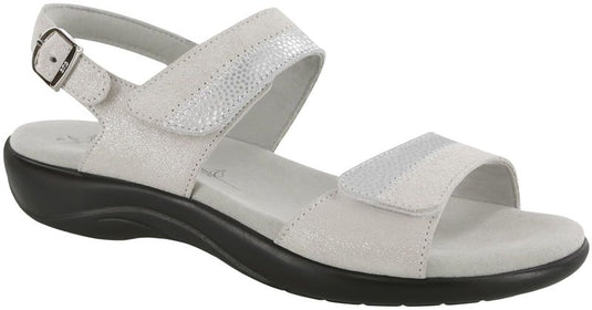 SAS Women's Nudu Two Tone Leather Sandals Silver Mist