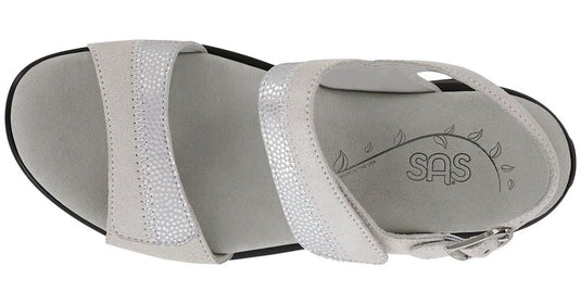 SAS Women's Nudu Two Tone Leather Sandals Silver Mist